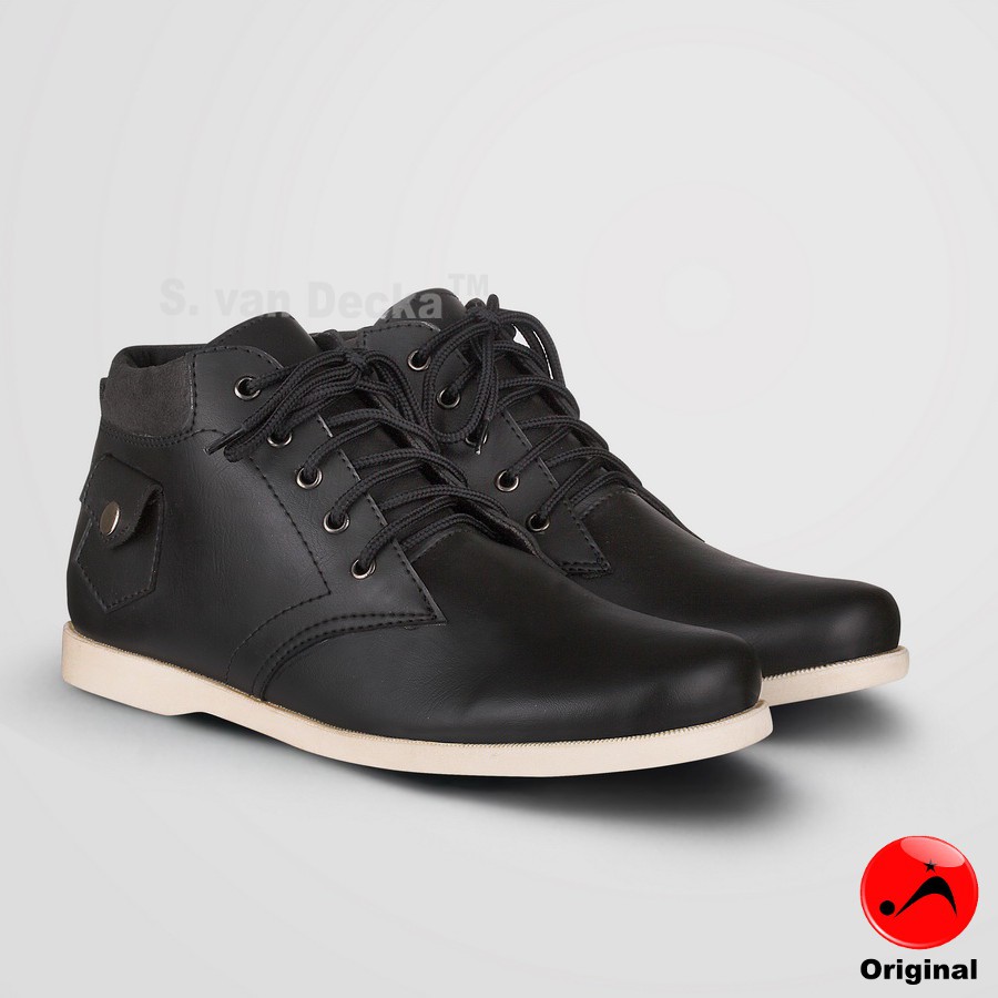 S. van Decka RC02 Sepatu Kasual Pria - Hitam
