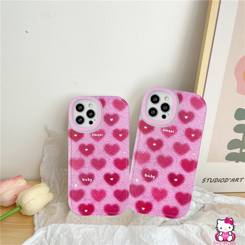 Soft Case TPU Motif Hati Warna Merah Mawar Untuk IPhone 11 12 13 Pro Max 7 8 7 Plus 8 Plus X XR XS 6 6s Plus SE 2020