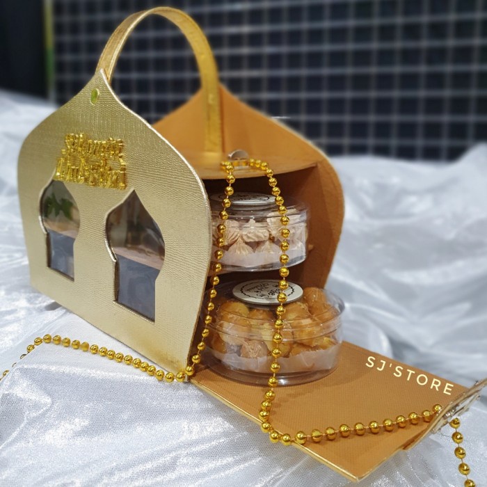 

Box kue kering hampers lebaran parcel idul fitri emas - 2, Tanpa Isi