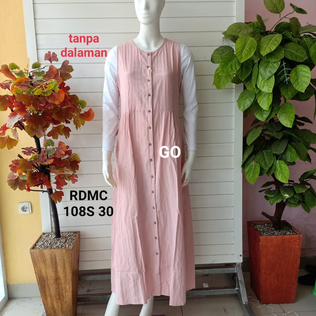 gof REMIX By (CARDINAL) JEANS OVERALL Pakaian Wanita Dress Singlet Tanpa Dalaman Berkancing Original Casual Santai