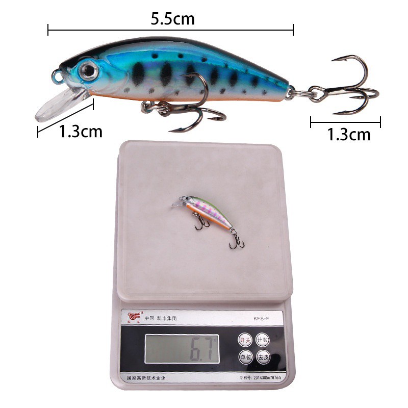 Umpan Mancing 6.7g/5.5cm Fishing Sinking Minnow Lure Umpan Ikan Alat Pancing Kail Plastic Bait Umpan Casting