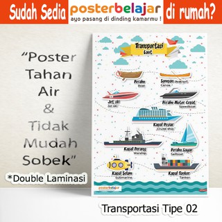 Poster Belajar Mengenal Alat Transportasi Laut untuk 