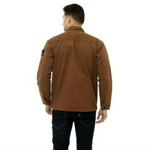 Jaket Semi Parka Zip Coklat Camel