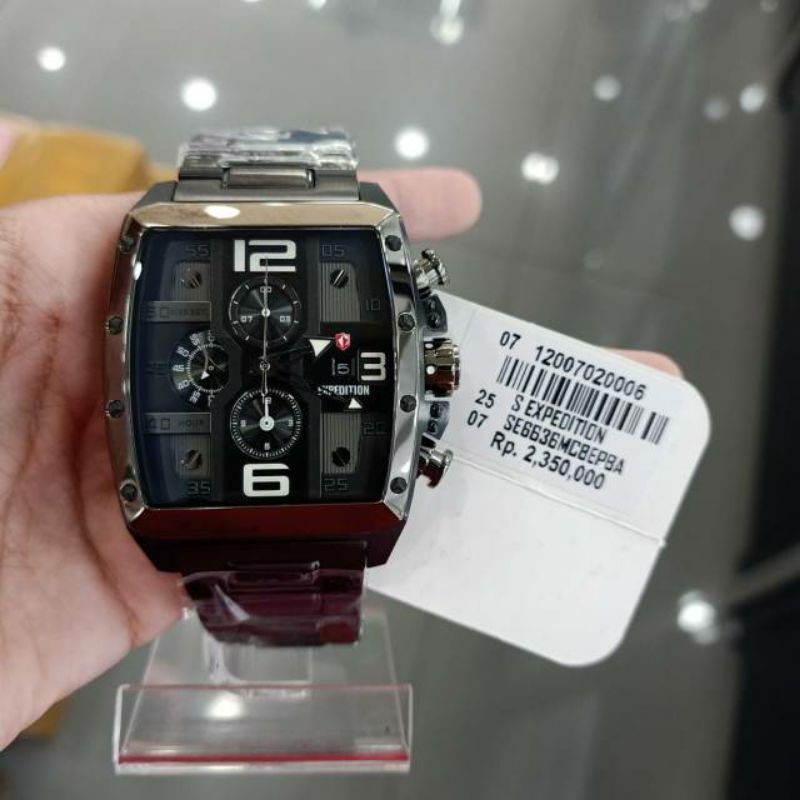 PROMO Jam Tangan Pria Expedition E 6636 e6636 E6636M 6636M M Full Black Original 55x42mm