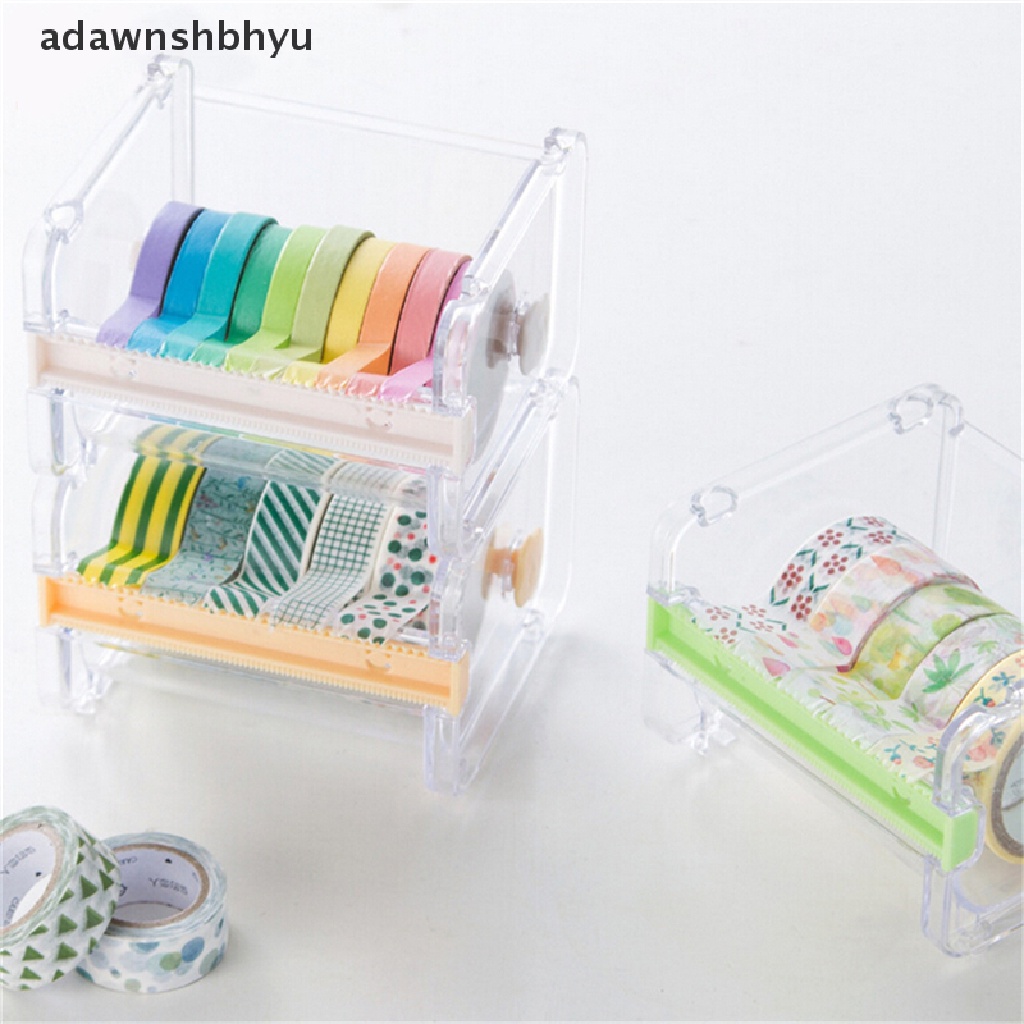 [adawnshbhyu] Desktop Tape Dispenser Pemotong Lakban Washi Tape Dispenser Tempat Lakban Gulung