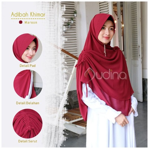 JILBAB INSTAN KHIMAR DUA LAYER SERUT BELAH JILBAB KHIMAR CERUTTI ADIBAH KHIMAR LIVIA