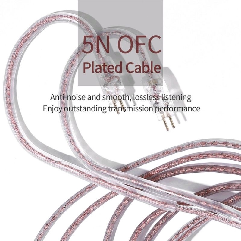 Kabel for KZ Earphone Kabel KZ Copper Jcally PJ2 Copper Dark Pink Gold Kabel Upgrade Cable wire 5N Oxygen-free copper 0.78mm QDC MMCX Cable with 3.5mm plug for kz trn kabel kz zsn pro kabel kz edx kabel kz dq6 cca cra kz eda kz eds kz edc ultra kz edx pro-2