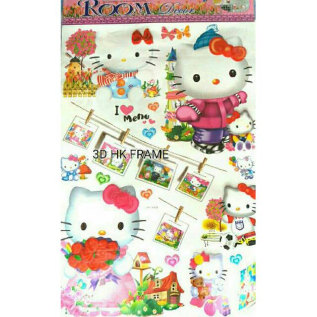 Wallsticker hello kitty 3D / stiker dinding hello kitty frame 3D