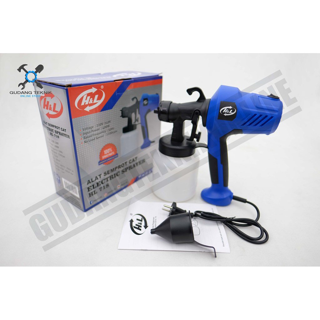 Elektric Spray Gun H&amp;L HL 718 / Alat Semprot Cat Elektrik H&amp;L HL718 / Spraygun Elektrik Hnl