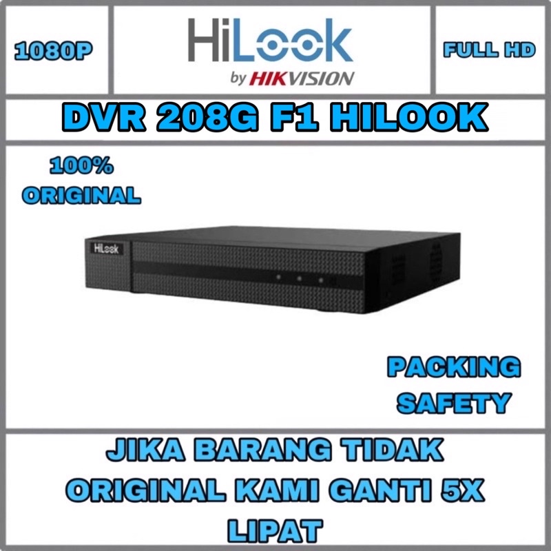 DVR HiLook by Hikvision Hikvision 8CH 8channel 1080P DVR-208G-F1(s) 8 ch channel support android ios untuk cctv murah