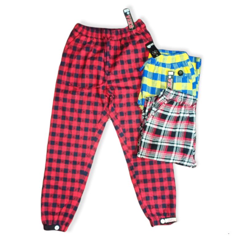 celana kotak tartan flanel