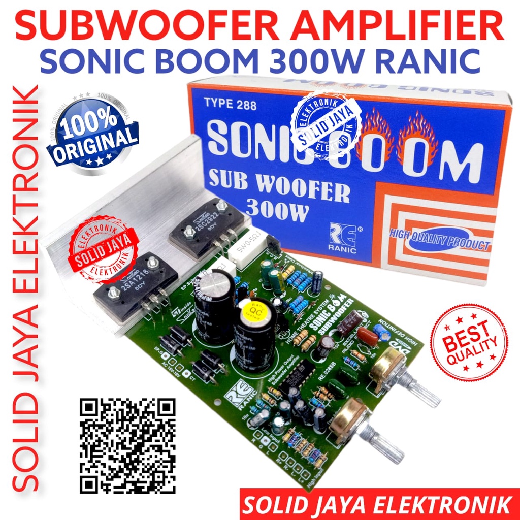 KIT POWER SUBWOOFER SONIC BOOM 300W SONIC BOOM SANKEN II SUB 300 WATT W AMPLIFIER PLUS PSU RANIC 288