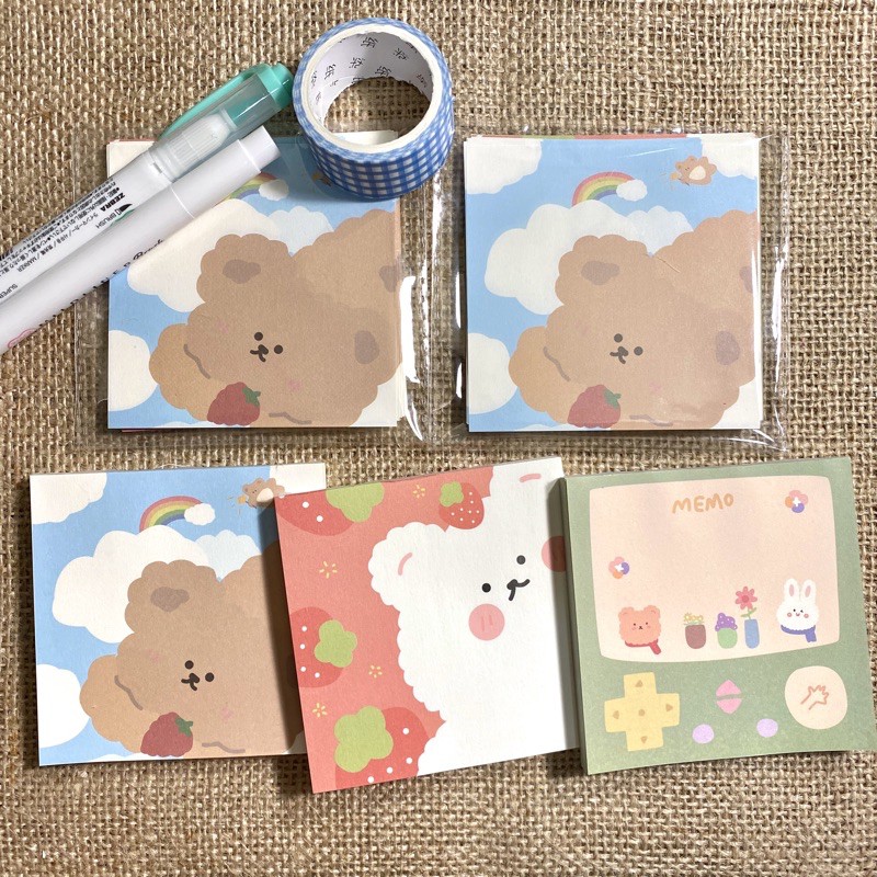 

Beary memo pack ( Memo pad bujo Memo pad Memopad )