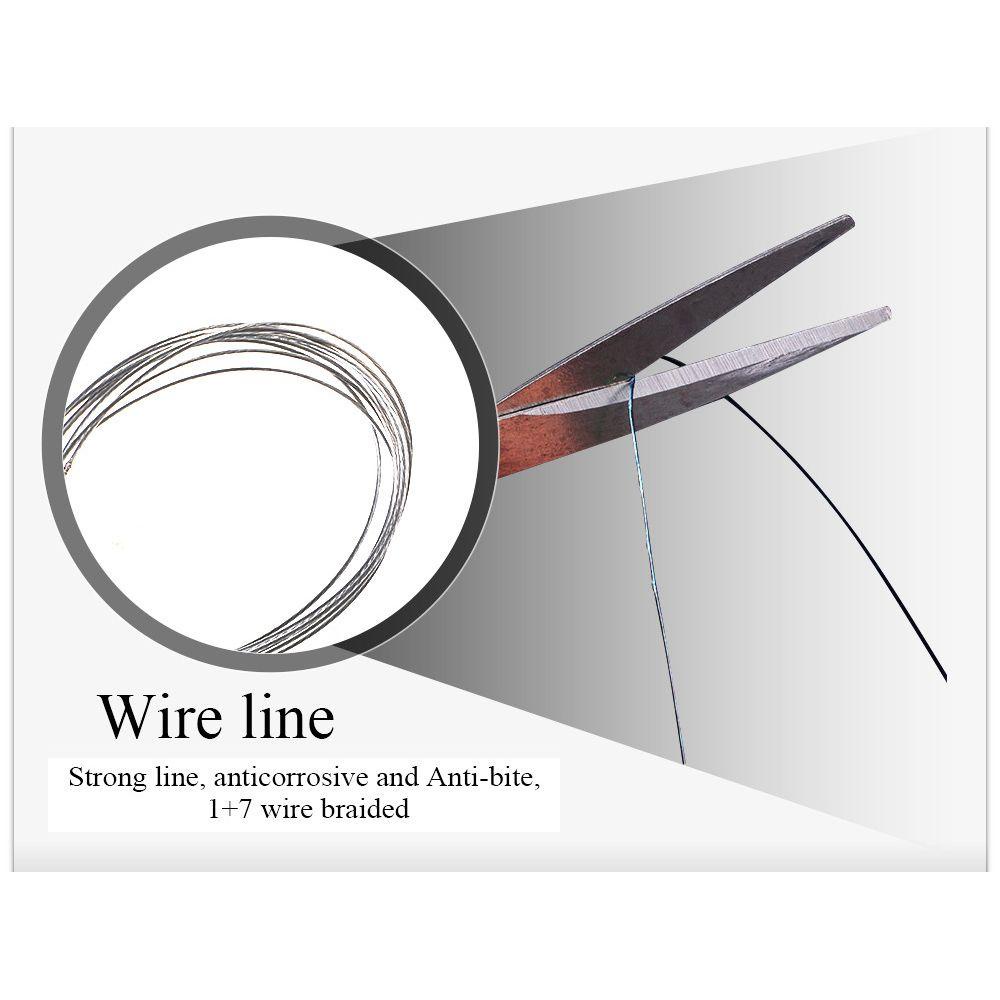 TOP 10pcs Jejak Kawat Baja Aksesori Olahraga Safety Snap Steel Wire Leader Dengan Kait Umpan Pancing