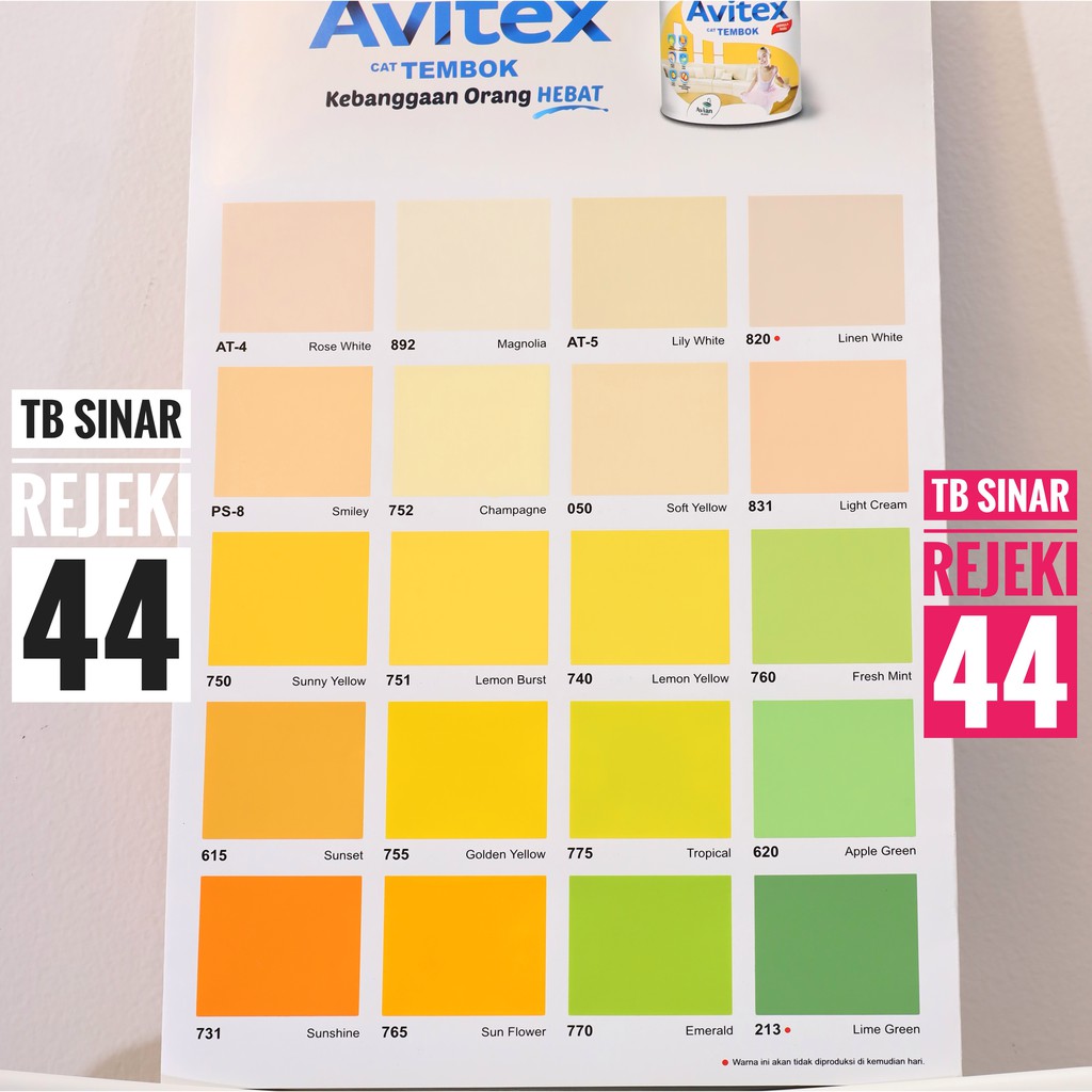 [TB Sinar Rejeki 44] AVITEX 25 KG Cat Tembok Interior [Ready Mix + TinTing] AVIAN BRANDS