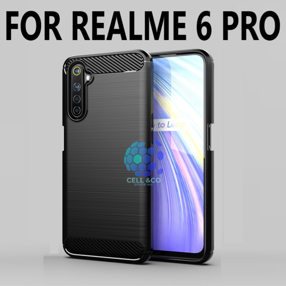 CASE CARBON REALME 6 PRO casing hp silikon softcase case premium carbon cover