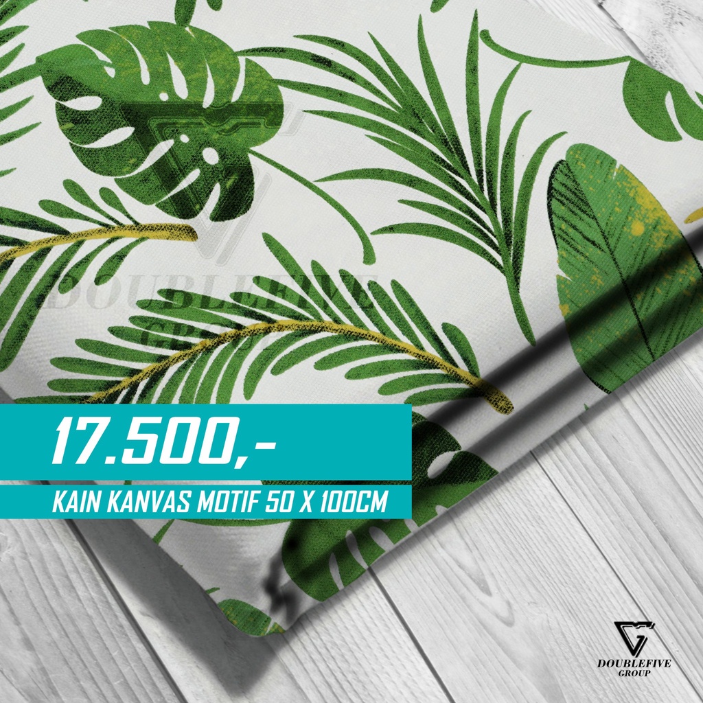 KAIN KANVAS MOTIF DAUN  KANVAS MOTIF FLORAL HIJAU