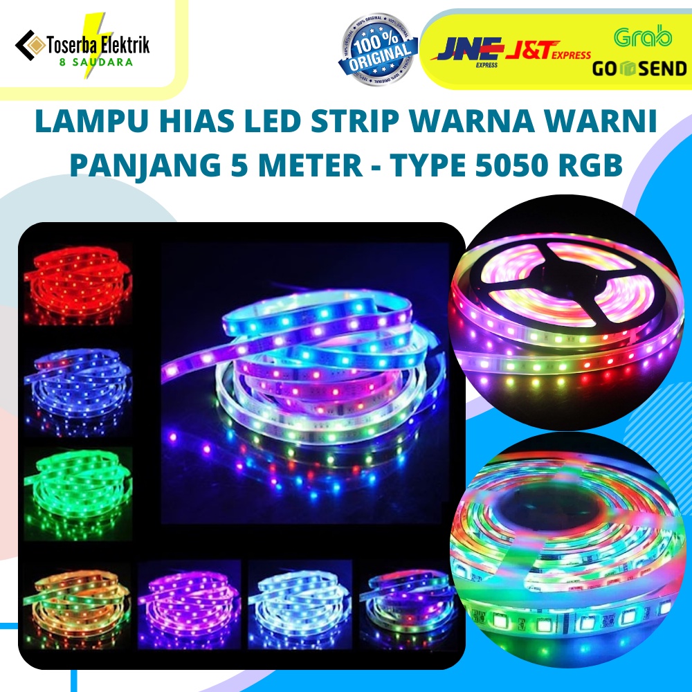 Lampu warna warni lampu hias led strip warna warni mata besar type 5050 RGB lampu hias warna warni /