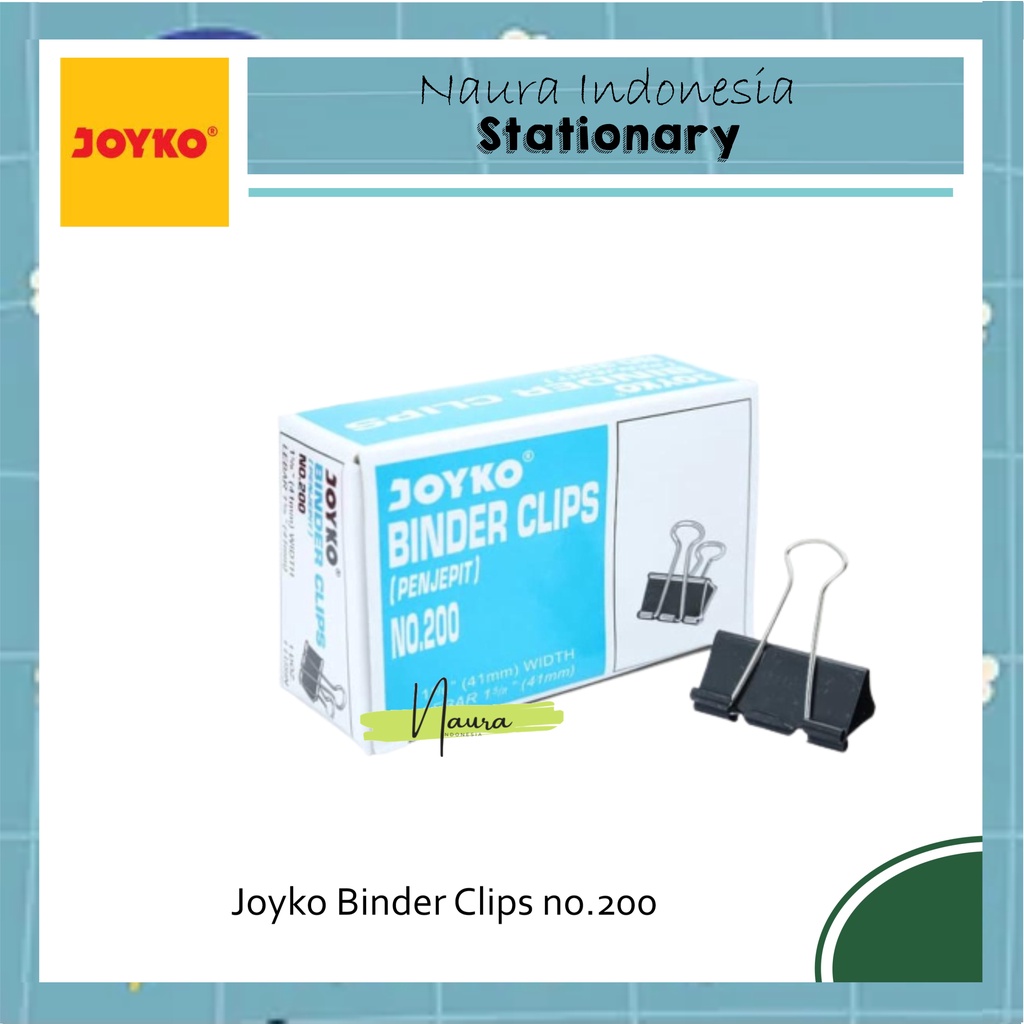 

Joyko Binder Clips no.200 | Penjepit Kertas Joyko no.200 | Binder Clips Joyko no.200