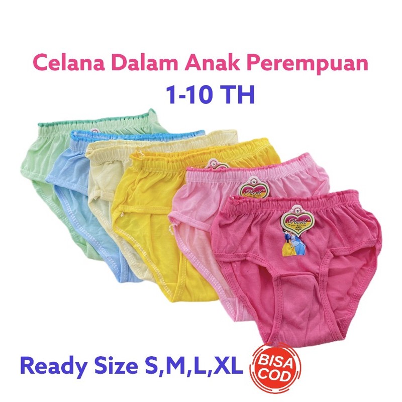 CD Celana Dalam Anak Perempuan Cewek 1-10 Tahun Katun Murah Princes / Celana Dalam Bayi Perempuan Kancut Anak Sempak Anak Perempuan Katun Murah