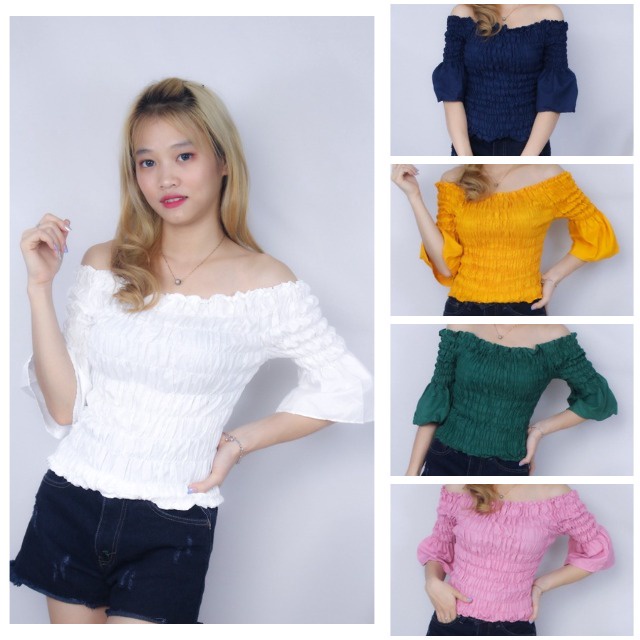 [12.12] Rx Fashion - Baju Wanita . New Sabrina Top  -B1