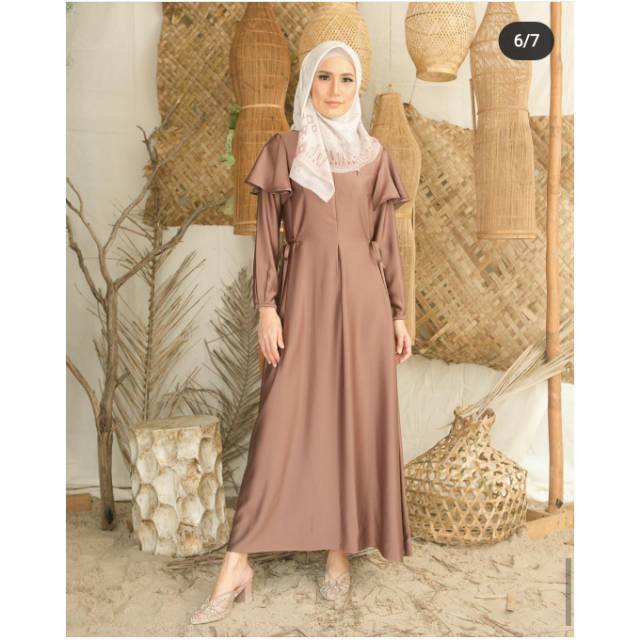 Rinjani plain dress wearingklamby, color Raisin size XS