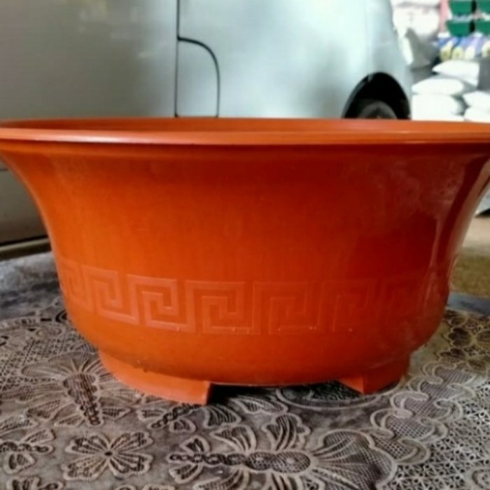 pot bunga bonsai plastik - Orange