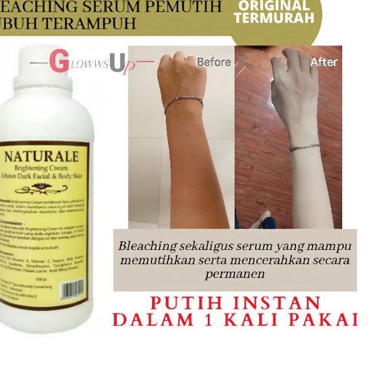 ☟ BLEACHING LULUR PEMUTIH TUBUH AMPUH NATURALE BLEACING BADAN 500ML ORIGINAL ✯