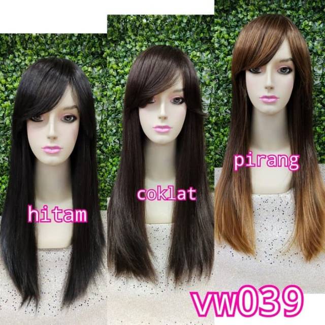 WIG KOREA RAMBUT PALSU PANJANG RAMBUT ASLI WIG MURAH WIG LURUS 039