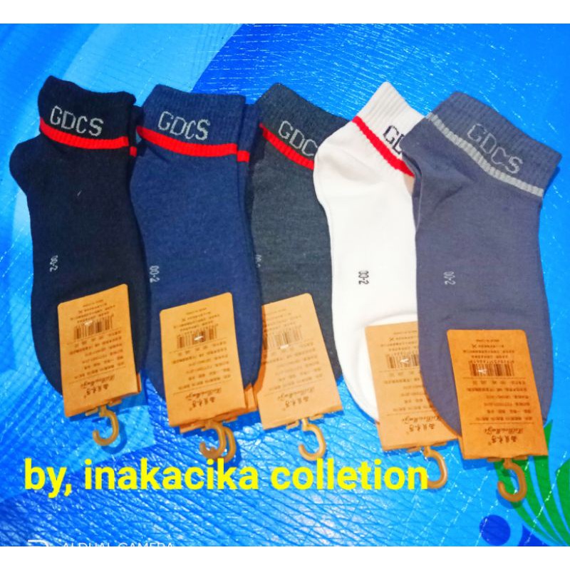 kaos kaki pria pendek  cotton   hitam putih navy abu