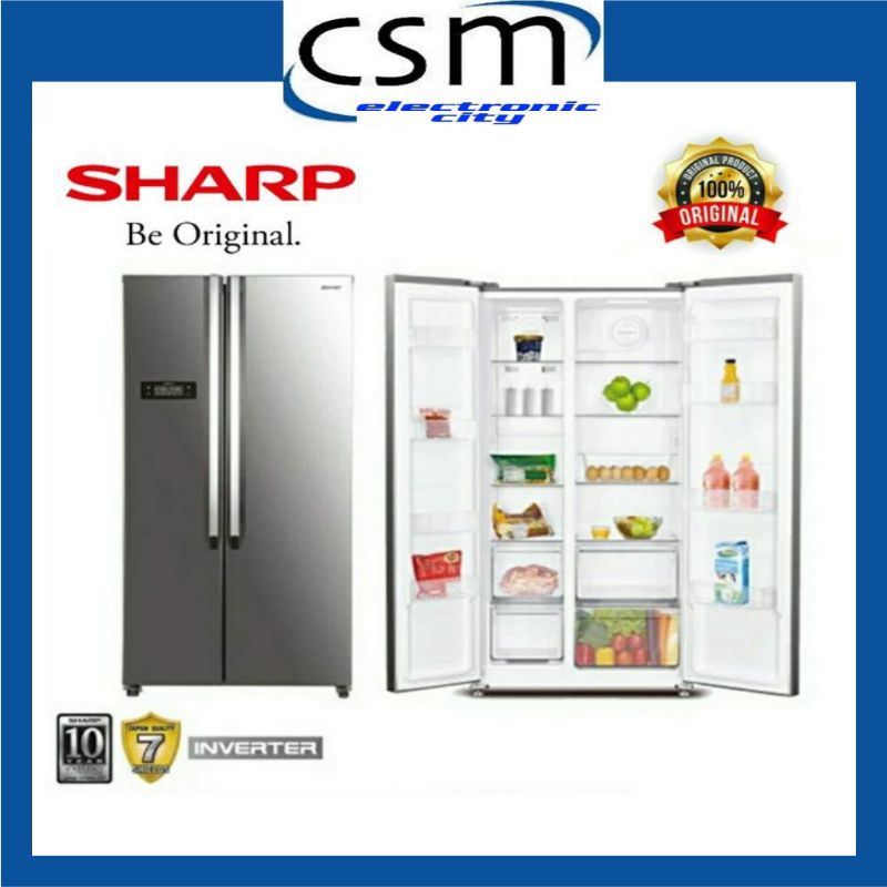 KULKAS SHARP SJ-IS 60 M-SL LEMARI ES 2 PINTU SIDE BY SIDE SJ IS60 MSL