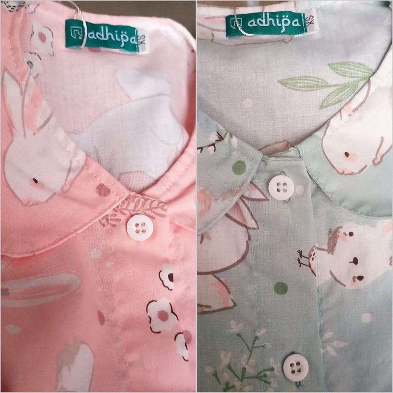 Piyama katun anak perempuan motif rabbit