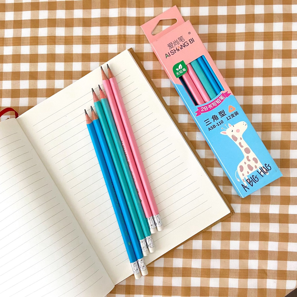 

PENSIL 2B AISHING WARNA PASTEL BIRU TOSCA PINK PENSIL DENGAN PENGHAPUS ALAT SEKOLAH