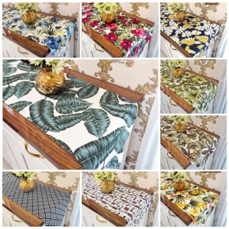 Jual Taplak Meja Tamu Minimalis Kanvas Motif Part Cover Meja Makan Minimalis Table Runner