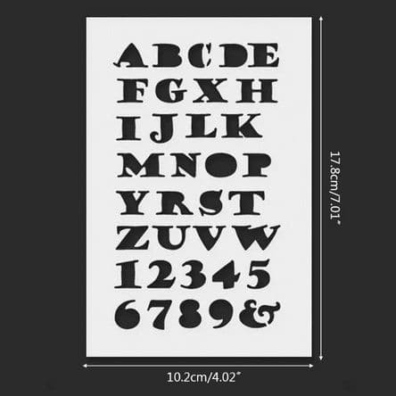 Plastic Stencil - 24 Font Letter Pattern S01 s/d S24 (18x10cm)