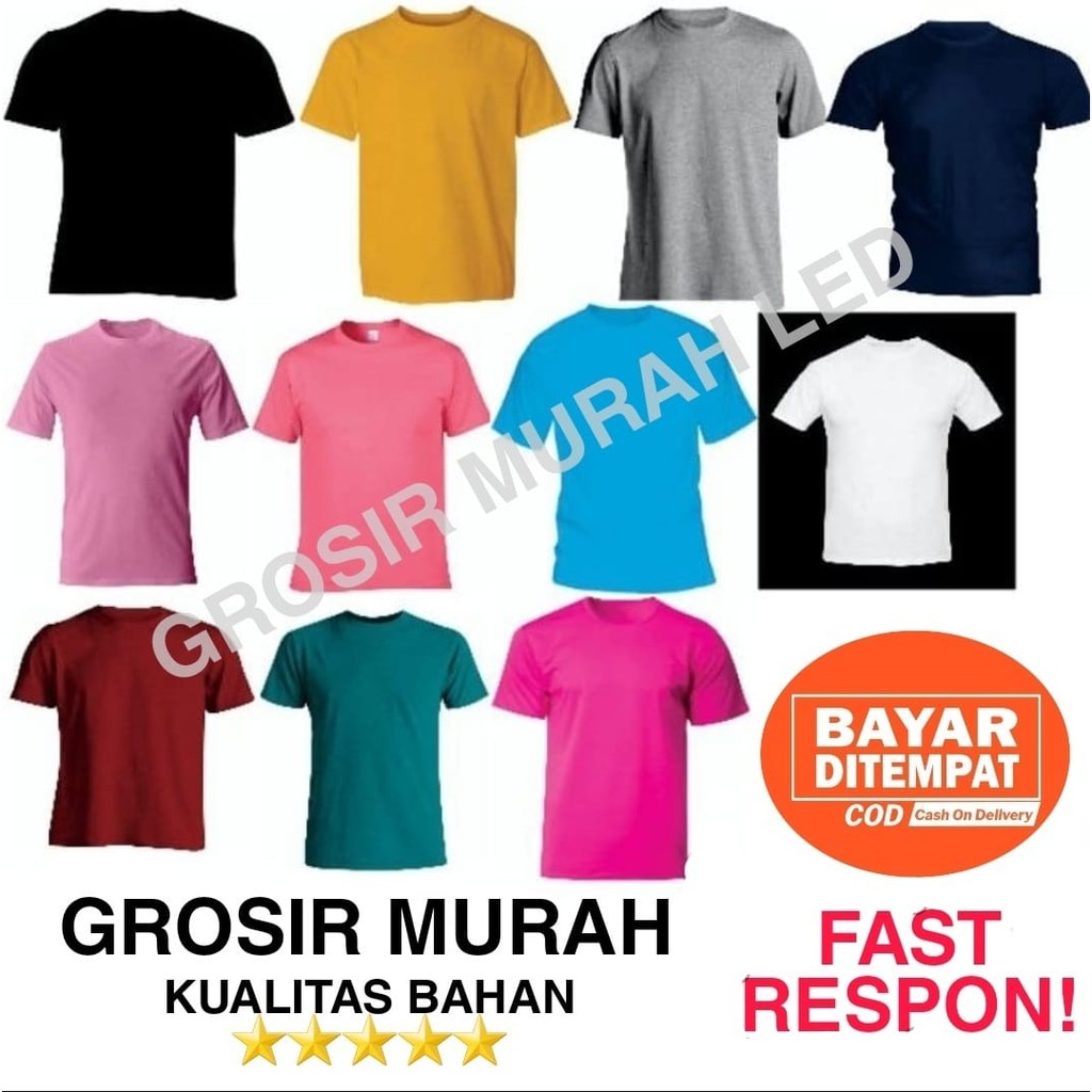 BAJU KAOS LENGAN PENDEK TSHIRT POLOS KATUN PRIA WANITA COTTON UNISEX PREMIUM ADEM TIDAK PANAS DISTRO