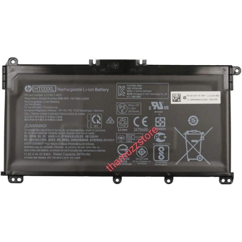 Baterai Original HP 14-CE0014TU 14-CE0000 14S-CF0044TX HT03XL 15-CS HT03 HT03XL