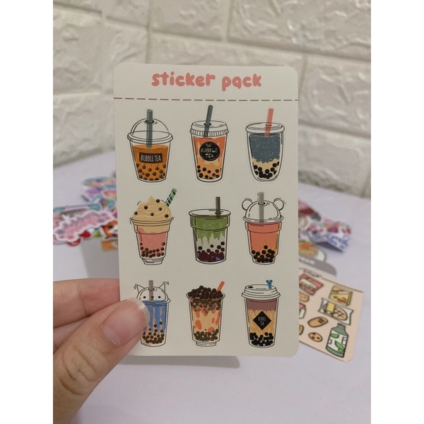 Stiker pack / sticker HP Laptop / stiker mini aesthetic tumblr-Boba Pack