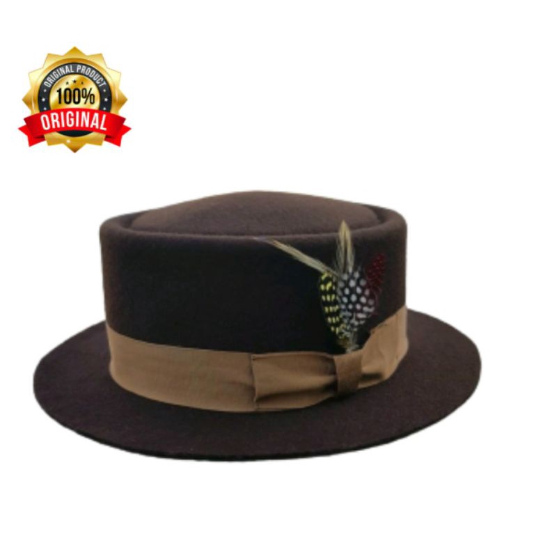 Topi Laken Stouth Fedora Topi Pria Original The Rolling Topi Bucket Bahan Kulit Topi Pria Import