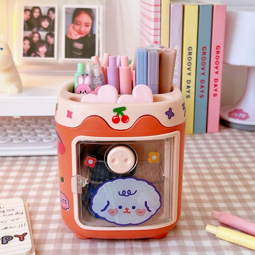 [Elegan] Piggy Pen Holder Kartun Multifungsi Meja Organizer Hadiah Alat Tulis Siswa Perlengkapan Sekolah Tempat Penyimpanan Brush Kosmetik