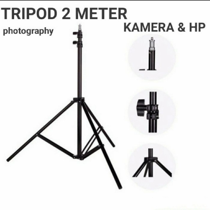 Diskon Tripod 2 meter - Tripod Ring Light 2m - Tripod Kamera  Handphone 2 m Diskon