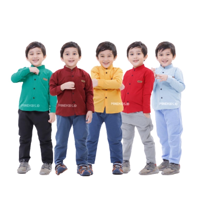 Setelan Anak overall dress dan kemeja balita minekids