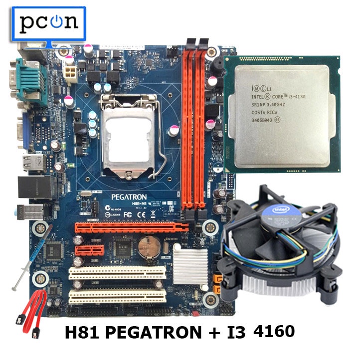 Mainboard LGA 1150 H81 PEGATRON DENGAN PROCESSOR I3 4160 BONUS FAN