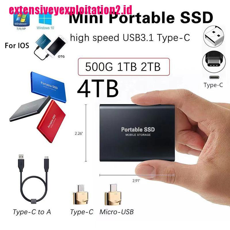 &lt; E2id &amp; &gt; Hardisk Eksternal 4TB / 2TB / 1Tb / 3.1 Tipe-C Usb 3.1 Portable