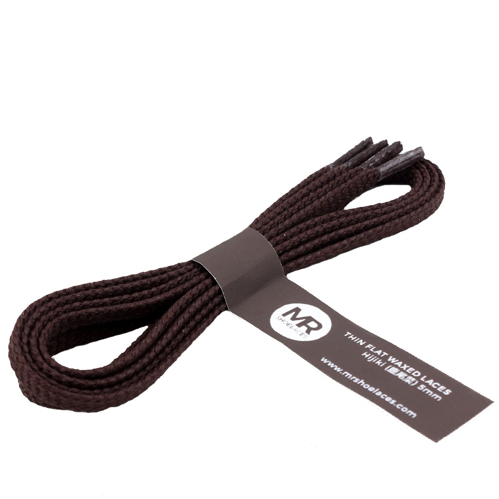 MR Shoelaces TH02 Hijiki (Coklat Tua) Tali Sepatu Lilin Gepeng Thin 3-4mm (Waxed Laces) 50cm 80cm 120cm 150cm Brown