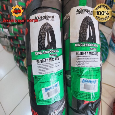 Ban Motor KINGLAND ANACONDA Tubeless ( TL ) 90 / 90 - 17 Ring 17 Kingland Anaconda