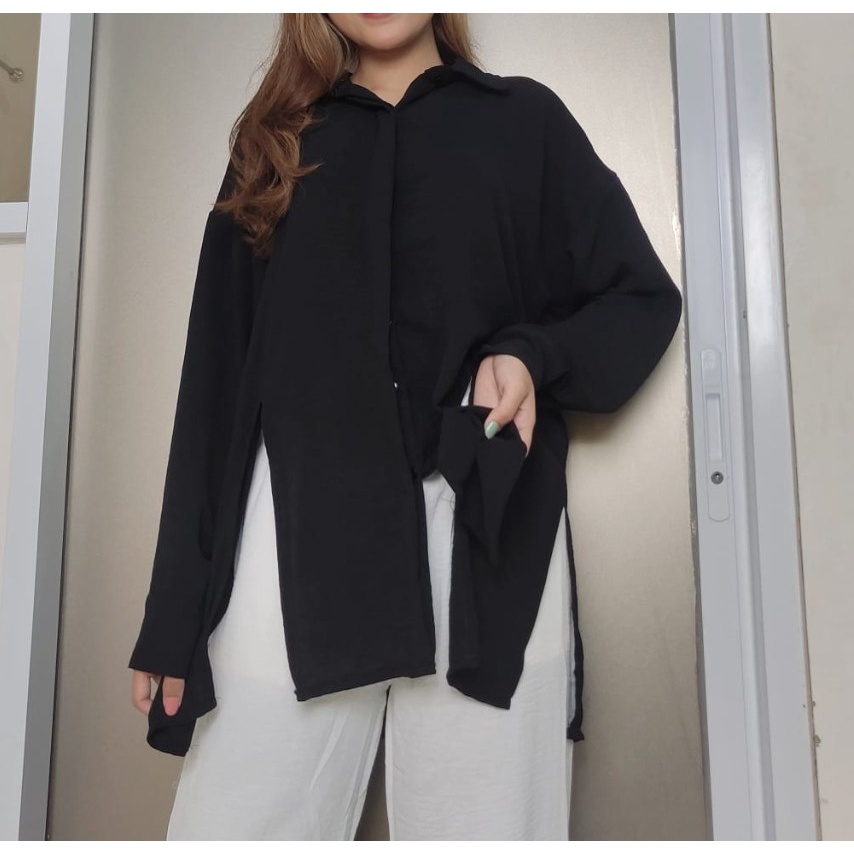 KEMEJA OVERSIZE ZOE/KEMEJA OVERSIZE/KEMEJA WANITA CRINKLE/KEMEJA BAHAN CRINKLE