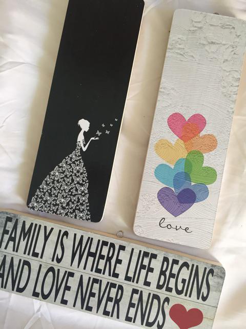 Dekorasi Dinding Scandinavian/poster Kayu / Ukuran 10x30cm / Black Butterfly