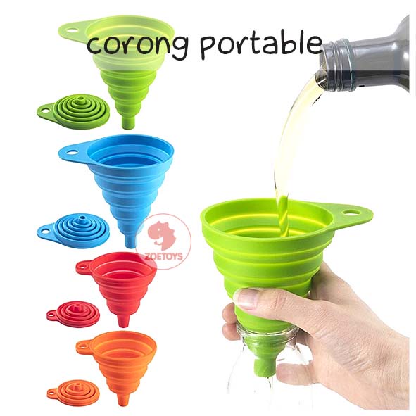 Zoetoys Corong Portable | For Montessori Practical Life Science Silicone Air Minyak Silikon Lipat Serbaguna Funnel | Mainan Edukasi Anak