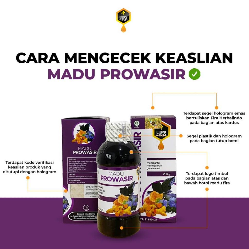 Madu PROWASIR Obat Herbal Ambeien Wasir Ambeyen Benjolan BAB Berdarah pro wasir asli original